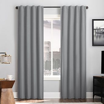Sun Zero Doyer Magnetic Closure 100% Blackout Back Tab Curtain Panel Pair