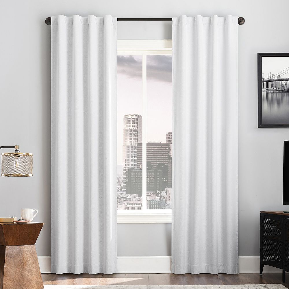 Sun Zero Doyer Magnetic Closure 100% Blackout Back Tab Curtain Panel Pair
