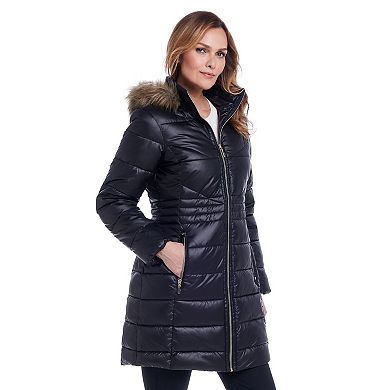 Women's Gallery Faux-Fur Hooded Puffer Jacket