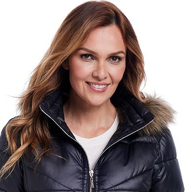 Women's Gallery Faux-Fur Hooded Puffer Jacket