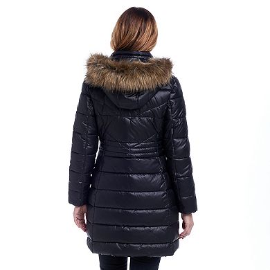 Women's Gallery Faux-Fur Hooded Puffer Jacket