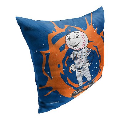 New York Mets Mascot Mr Met Printed Throw Pillow