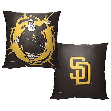 San Diego Padres Mascot Swinging Friar Printed Throw Pillow