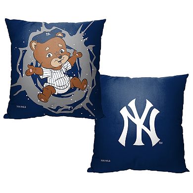 New York Yankees Teddy Bear Printed Throw Pillow