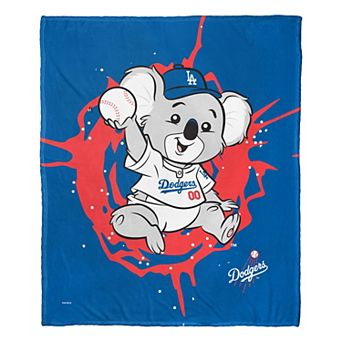 Los Angeles Dodgers Mascot Koala Bear Silk Touch Throw Blanket
