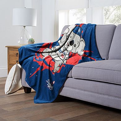 Los Angeles Dodgers Mascot Koala Bear Silk Touch Throw Blanket