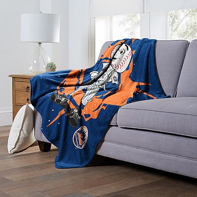 New York Mets Mascot Mr. Met Silk Touch Throw Blanket