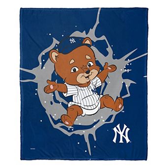 New York Yankees Mascot Teddy Bear Silk Touch Throw Blanket