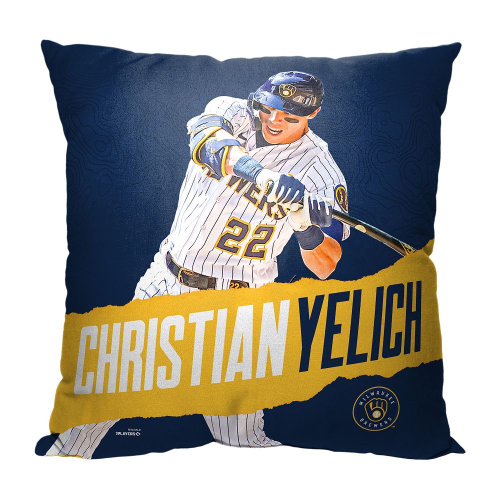 Mlb official milwaukee brewers 18x18 printed pillow