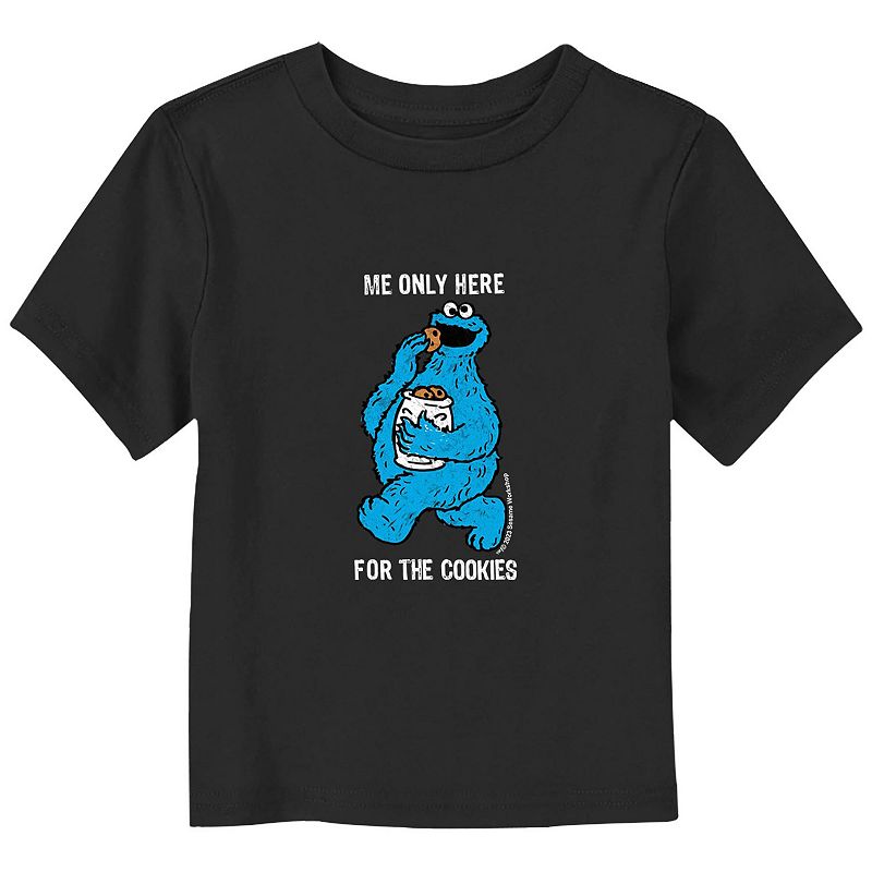 Baby & Toddler Boys PBS Kids Sesame Street Cookie Monster Me Only Here For The Cookies Graphic Tee, Toddler Boy's, 