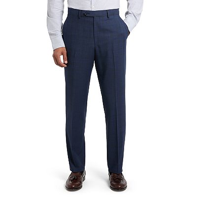 slim fit dress slacks Mens Solid Navy Slim Fit Flat Front 4 Way Stretch Dress Pants – The Suit  Depot