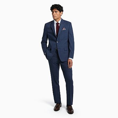 Ben Sherman Jamey Ink Blue Ben Sherman | Mens Blue Check Skinny Fit Suit | SuitDirect.co.uk main image 3