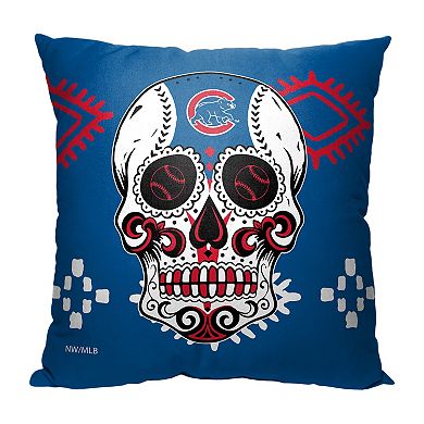 MLB Chicago Cubs Sugar Skull Printed Pillow - 18" x 18"