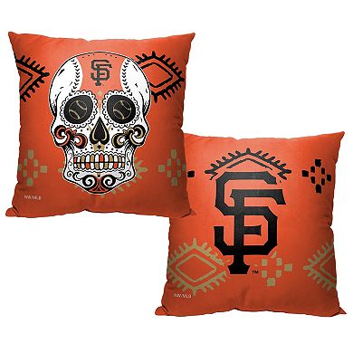 MLB New York Giants Sugar Skull Printed Pillow - 18" x 18"