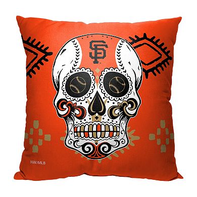 MLB New York Giants Sugar Skull Printed Pillow - 18" x 18"