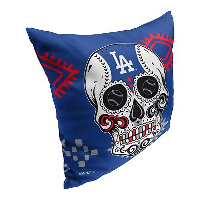 MLB Los Angeles Dodgers Sugar Skull Printed Pillow - 18" x 18"
