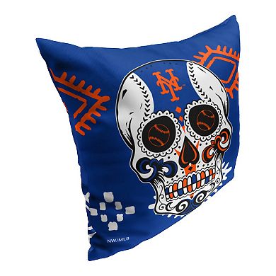 MLB New York Mets Sugar Skull Printed Pillow - 18" x 18"