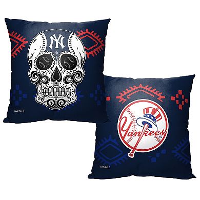MLB New York Yankees Sugar Skull Printed Pillow - 18" x 18"
