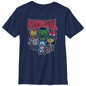 Boys 4-7 The Avengers Kawaii Buddies Graphic Tee