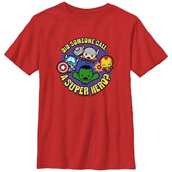 Boys 4-7 The Avengers Kawaii Did Someone Call A Superhero? Graphic Tee