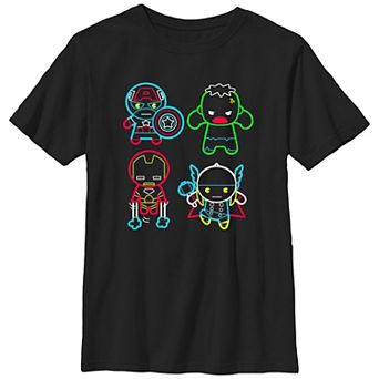 Boys 4-7 The Avengers Kawaii Neon Troop Graphic Tee