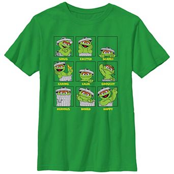 Boys 4-7 Sesame Street Emotions Of Oscar Graphic Tee