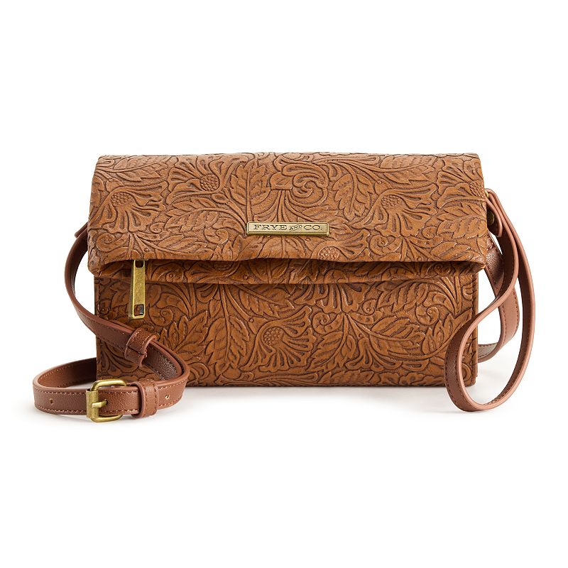 Frye and Co. Flap Wristlet Crossbody Bag, Whiskey Tooling
