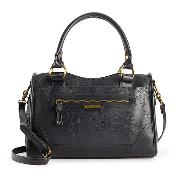 Frye and Co. Satchel Bag - Black Tooling