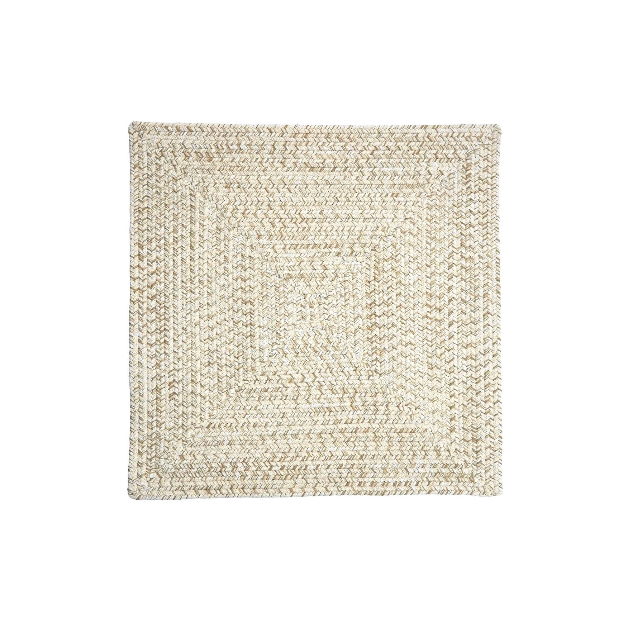 Walland Tweed Wool-Blend Square Area Rug, Ivory Linen