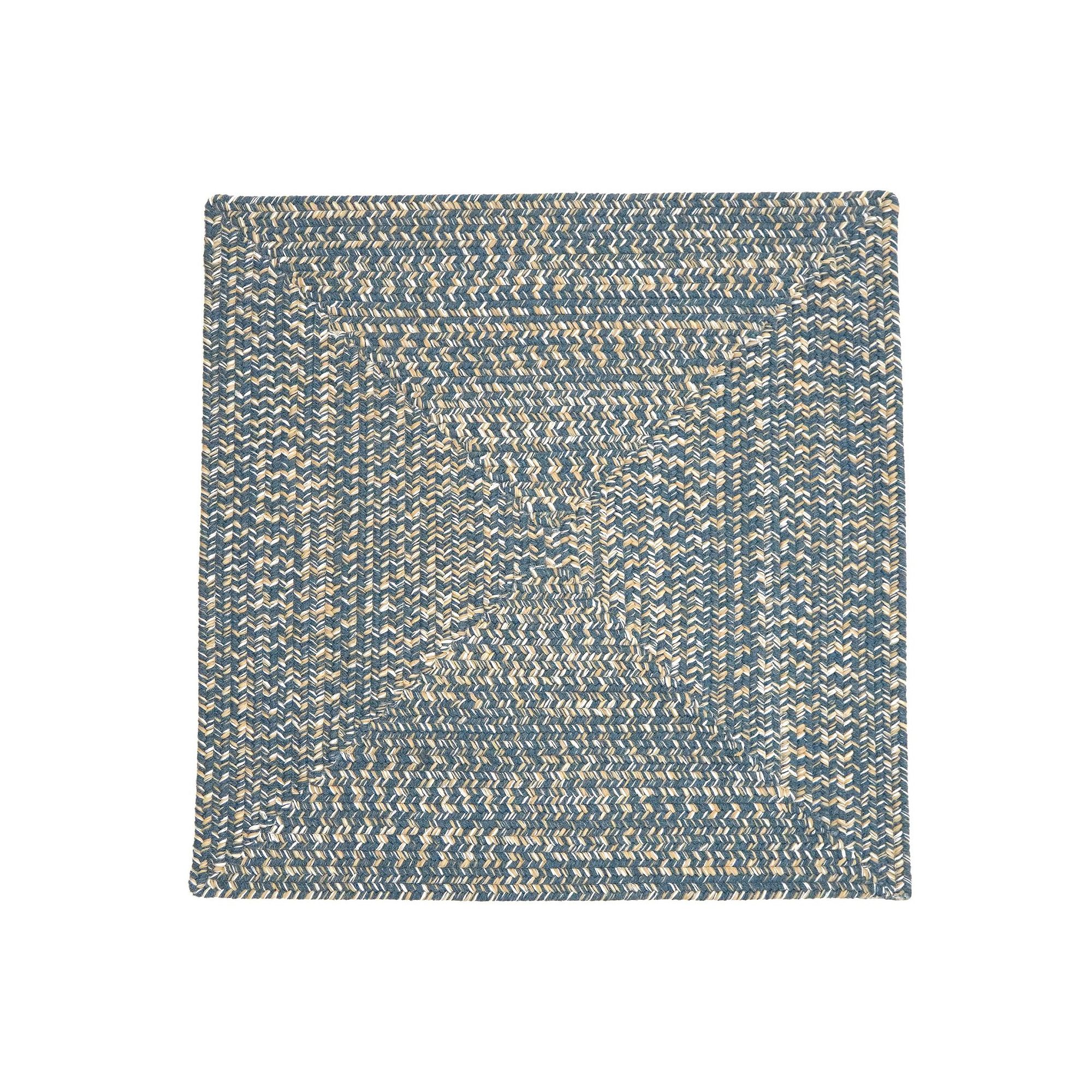 Walland Tweed Wool-Blend Square Area Rug, Oasis Blue