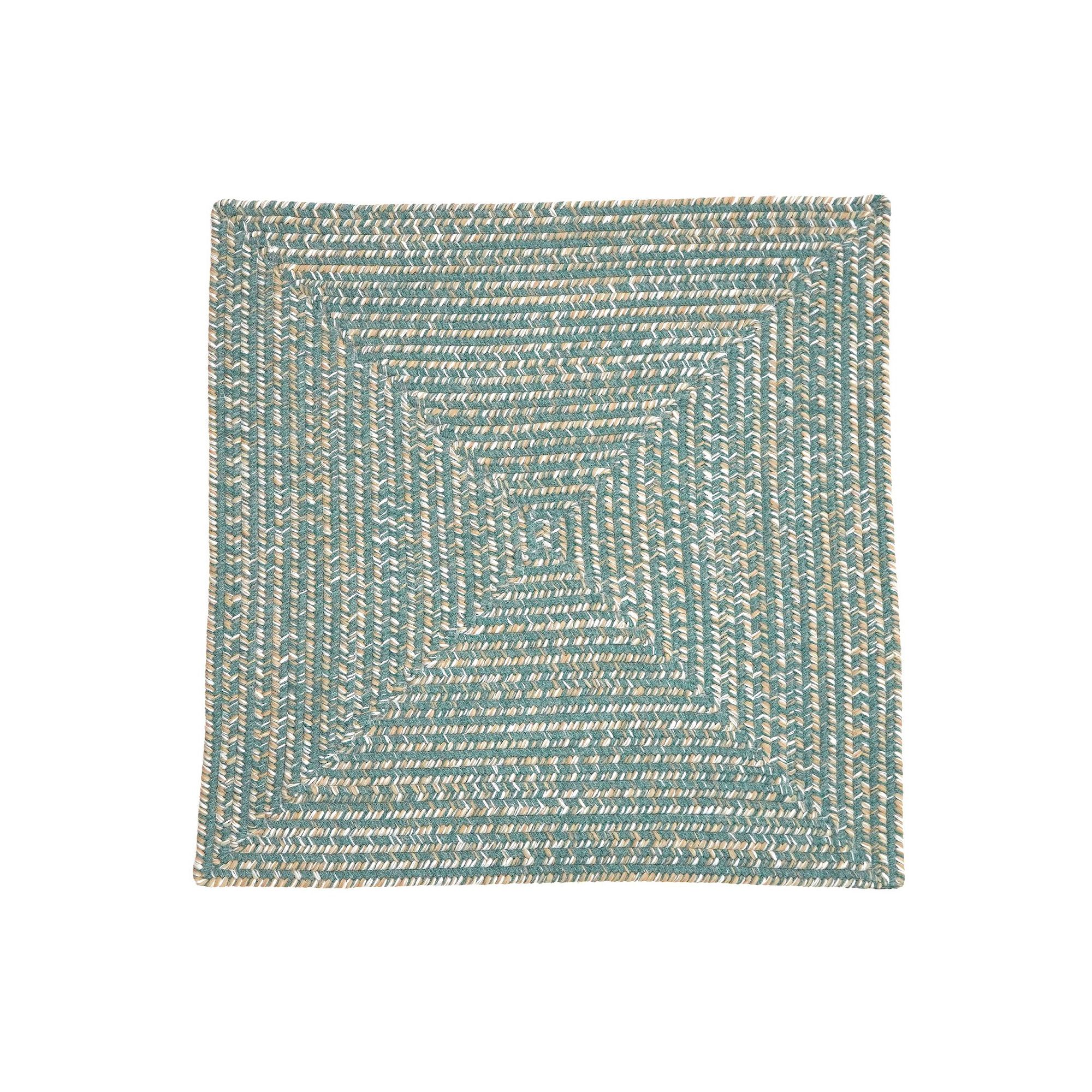 Walland Tweed Wool-Blend Square Area Rug, Soft Blue
