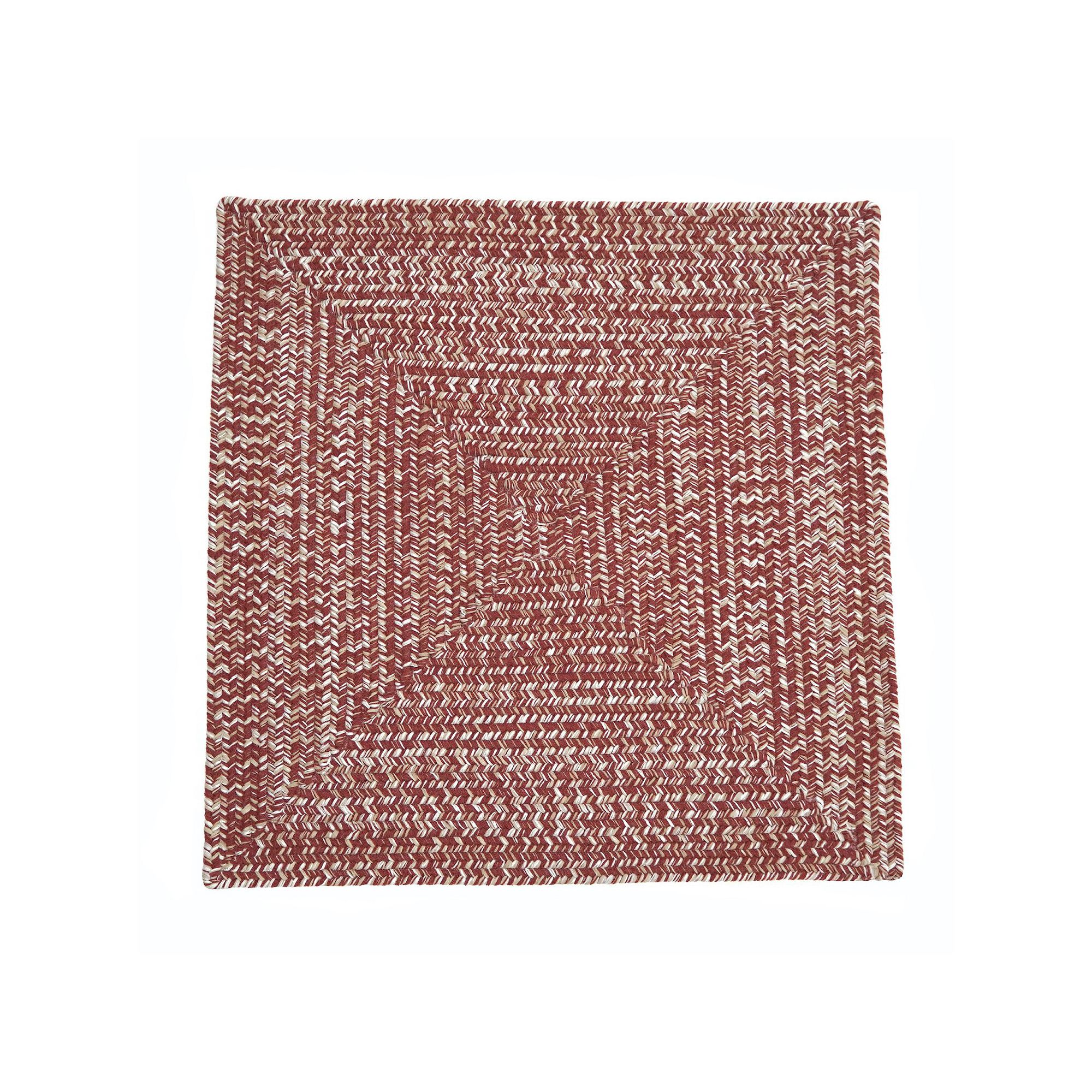 Walland Tweed Wool-Blend Square Area Rug, Toasted Red