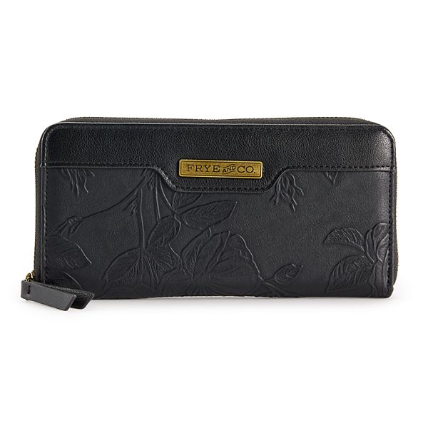 Frye and Co. Zip Around Wallet - Black Tooling