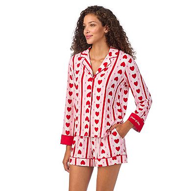 Women's Beauty Sleep Social Long Sleeve Pajama Shirt & Pajama Shorts Sleep Set