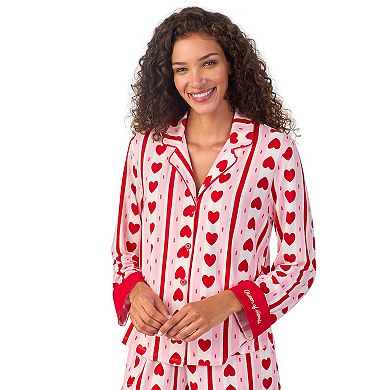 Women's Beauty Sleep Social Long Sleeve Pajama Shirt & Pajama Shorts Sleep Set