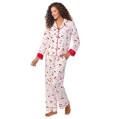 Women's Beauty Sleep Social Long Sleeve Pajama Shirt & Pajama Pants Sleep Set