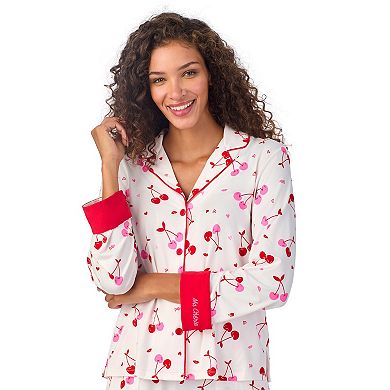 Women's Beauty Sleep Social Long Sleeve Pajama Shirt & Pajama Pants Sleep Set
