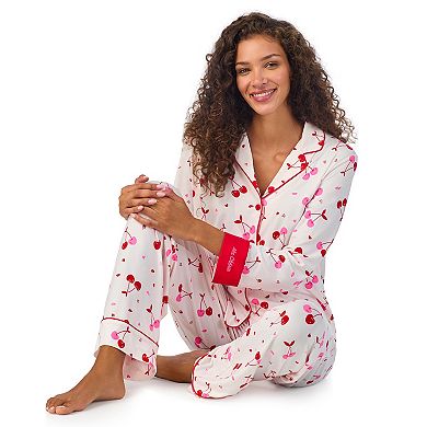 Women's Beauty Sleep Social Long Sleeve Pajama Shirt & Pajama Pants Sleep Set