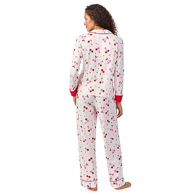 Women's Beauty Sleep Social Long Sleeve Pajama Shirt & Pajama Pants Sleep Set