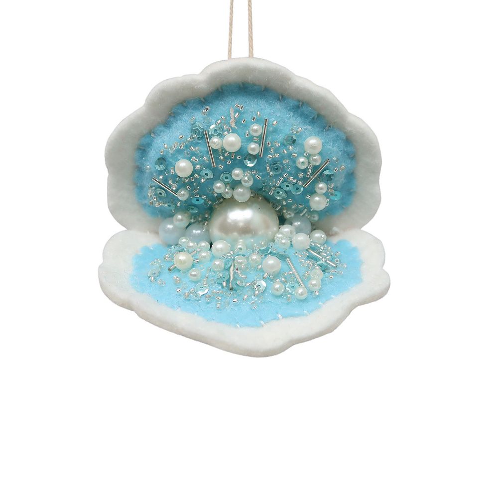 St. Nicholas Square® Blue Clam Shell Christmas Ornament