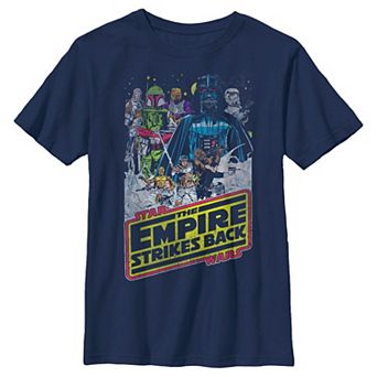 Boys Husky Star Wars The Empire Strikes Back Vintage Cover Graphic Tee