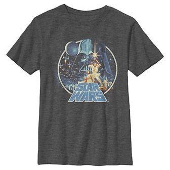 Boys Husky Star Wars Vintage Fight Cover Graphic Tee