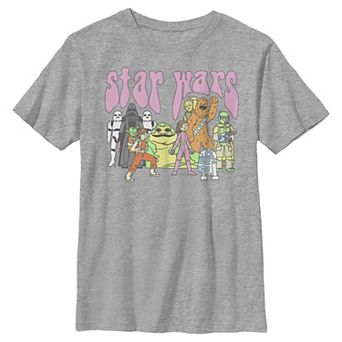 Boys Husky Star Wars Psychedelic Group Poster Graphic Tee