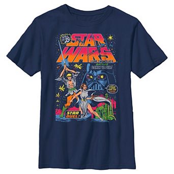 Boys Husky Star Wars Luke Skywalker Princess Leia Star Duel Comic Graphic Tee