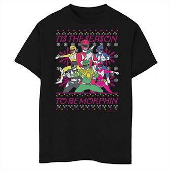 Boys Power Rangers Tis The Season To Be Morphin Husky Graphic Tee
