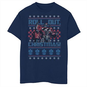 Boys Transformers Optimus Prime Christmas Sweater Husky Graphic Tee