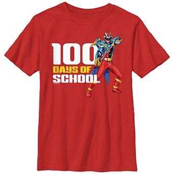 Boys 8-20 Power Rangers Red Ranger 100 Days Of School Graphic Tee