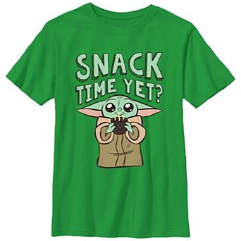 Boys The Mandalorian The Child Snack Time Yet? Graphic Tee