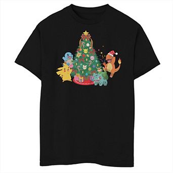 Boys 8-20 Pokemon Christmas Tree Fun Husky Graphic Tee