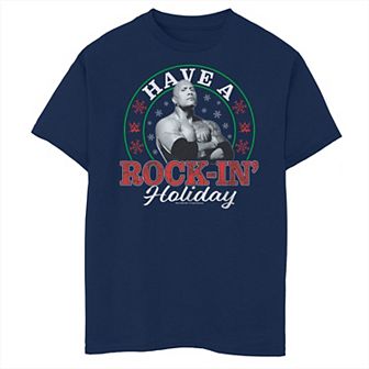 Boys 8-20 WWE Have A Rock-In' Holiday Stamp Husky Graphic Tee